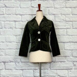 Nick & Mo Dark Green Velveteen Blazer
